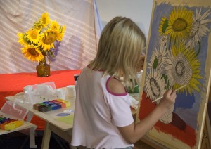 Lena and sunflowers